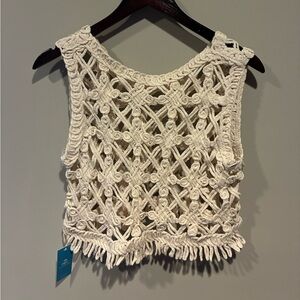 Cream Crochet Women’s Festival Top
